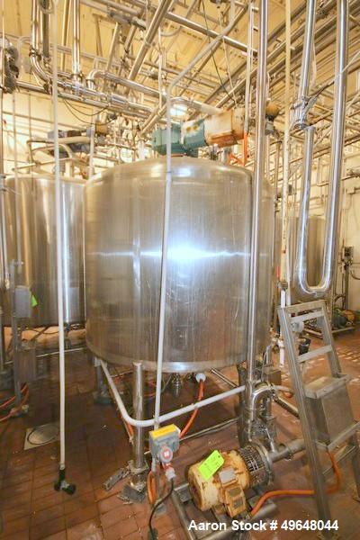 Used-St. Regis Aprox. 1,000 Gal. Single Wall Tank, Serial # 11407, Dome Top/Cone Bottom, Mounted on Stainless Steel Legs & L...