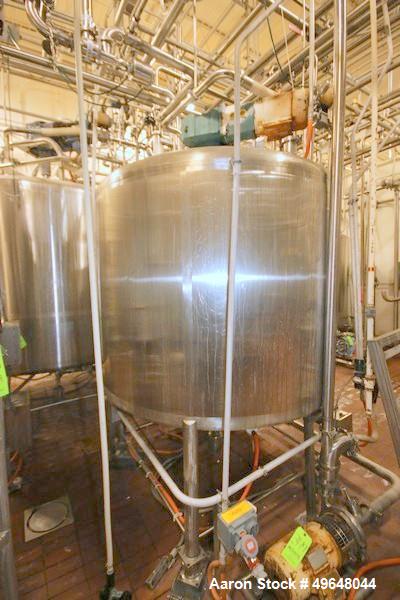 Used St. Regis Aprox. 1,000 Gal. Single Wall Tank, Serial # 11407, Dome Top/Cone Bottom, Mounted on Stainless Steel Legs & Load Cells, with Fairbanks Digitial Read Out, with Top Mounted Agitation Mot...