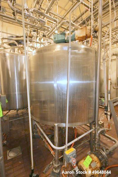 Used-St. Regis Aprox. 1,000 Gal. Single Wall Tank, Serial # 11407, Dome Top/Cone Bottom, Mounted on Stainless Steel Legs & L...