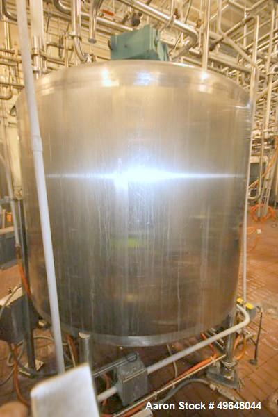 Used-St. Regis Aprox. 1,000 Gal. Single Wall Tank, Serial # 11407, Dome Top/Cone Bottom, Mounted on Stainless Steel Legs & L...