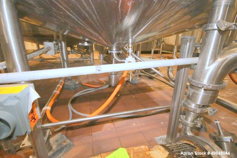Used St. Regis Aprox. 1,000 Gal. Single Wall Tank, Serial # 11407, Dome Top/Cone Bottom, Mounted on Stainless Steel Legs & Load Cells, with Fairbanks Digitial Read Out, with Top Mounted Agitation Mot...