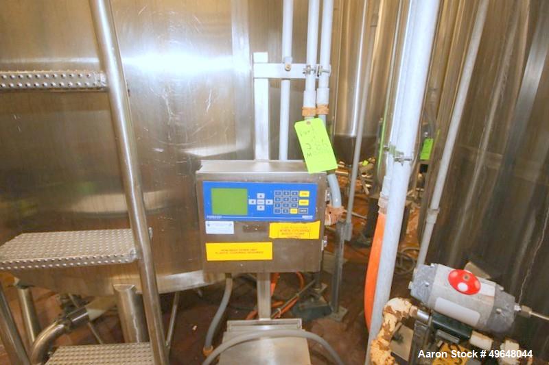 Used St. Regis Aprox. 1,000 Gal. Single Wall Tank, Serial # 11407, Dome Top/Cone Bottom, Mounted on Stainless Steel Legs & Load Cells, with Fairbanks Digitial Read Out, with Top Mounted Agitation Mot...