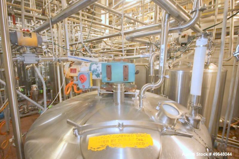 Used St. Regis Aprox. 1,000 Gal. Single Wall Tank, Serial # 11407, Dome Top/Cone Bottom, Mounted on Stainless Steel Legs & Load Cells, with Fairbanks Digitial Read Out, with Top Mounted Agitation Mot...
