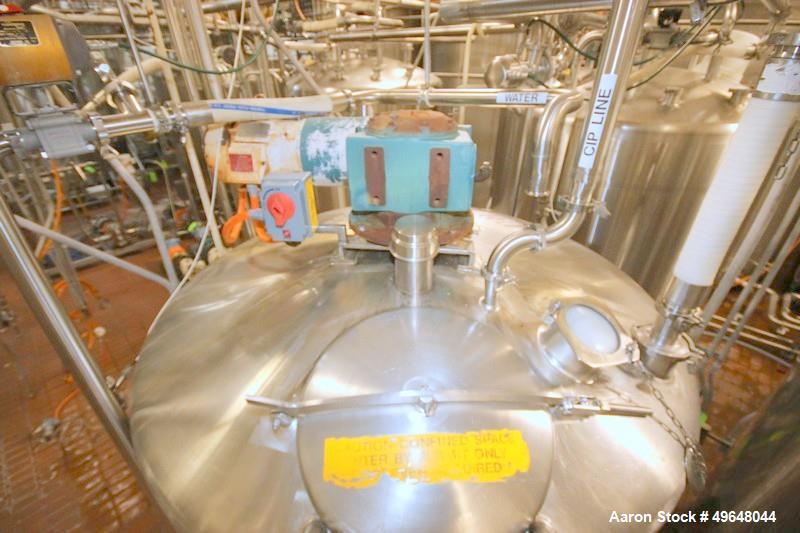Used St. Regis Aprox. 1,000 Gal. Single Wall Tank, Serial # 11407, Dome Top/Cone Bottom, Mounted on Stainless Steel Legs & Load Cells, with Fairbanks Digitial Read Out, with Top Mounted Agitation Mot...