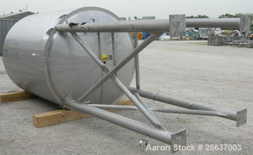 Used- Stainless Fabrication Tank, 2,000 gallon, 316L stainless steel. 75" diameter x 102" straight side, dished top and bott...