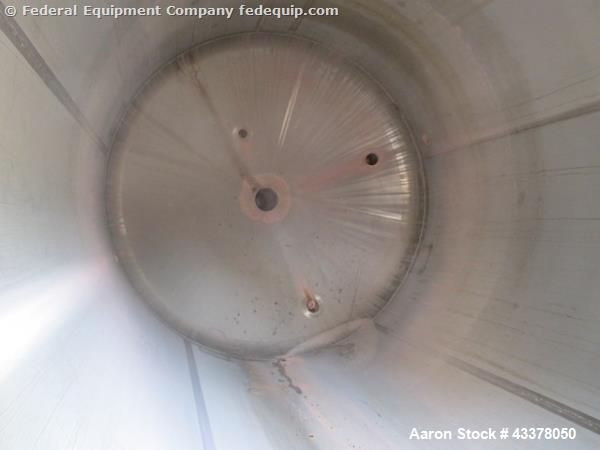 Used Stainless Fab Tank, 2000 Gallon. 316 Stainless steel construction, approximate 78" diameter x 96" straight side, dished top & bottom. Openings top (3) 2”, (8) 3”, 4”, 24” man way. Openings botto...