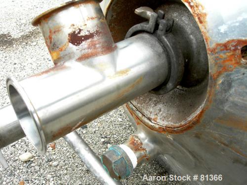 USED:Stainless Fabrication Inc double motion mix tank, 4000 gallon, 316L stainless steel, vertical. 7' diameter x 13' straight side. Dished top, coned bottom, stainless steel agitator bridge with a d...