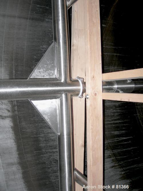 USED:Stainless Fabrication Inc double motion mix tank, 4000 gallon, 316L stainless steel, vertical. 7' diameter x 13' straight side. Dished top, coned bottom, stainless steel agitator bridge with a d...