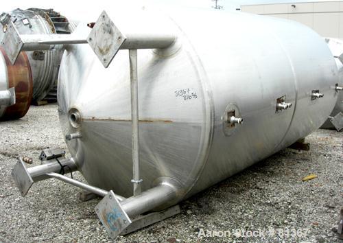 USED:Stainless Fabrication Inc double motion mix tank, 4000 gallon, 316L stainless steel, vertical. 7' diameter x 13' straig...