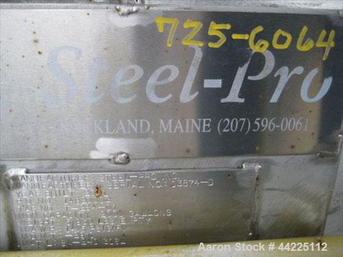 Used- Steel Pro Pressure Tank, 2,000 Gallon, 316 Stainless Steel, Vertical.  5' Diameter x 12' straight side.  Dished top an...