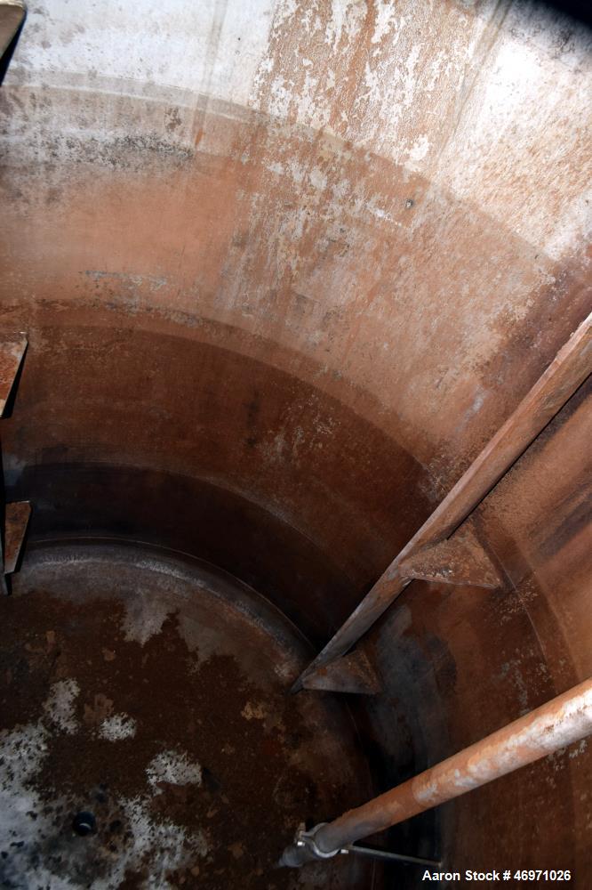 Used TPI Industrial Tank, Approximate 1500 Gallon, Stainless Steel, Vertical. Approximate 72" Diameter x 80" straight side, dished top and bottom. Sidewall baffles, top man way, center bottom outlet....