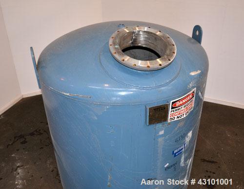 Used Tolan Machinery Pressure Tank, 1500 Gallon, 316 Stainless Steel, Vertical. 78’’ Diameter x 72’’ straight side, dished top and bottom.Internal rated 150 psi at -20 to 400 degrees F.Openings:top 2...
