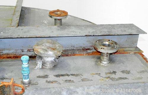 Used Toronto Coppersmithing Tank, 2400 Gallon, 304 Stainless Steel, Vertical. 96’’ Diameter x 72’’ straight side. Flat welded top, coned bottom. Top entering Lightnin agitator, model 119-RELB-32, app...