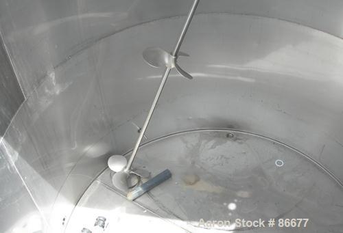 USED: Toronto Coppersmithing Company tank, 1900 gallon, 304 stainless steel, vertical. 84" diameter x 80" straight side. Flat top with 1/3 hinged cover, flat bottom. Carbon steel agitator bridge. Off...