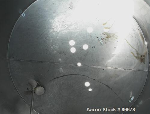 USED: Toronto Coppersmithing Company tank, 1900 gallon, 304 stainless steel, vertical. 84" diameter x 80" straight side. Flat top with 1/3 hinged cover, flat bottom. Carbon steel agitator bridge. Off...