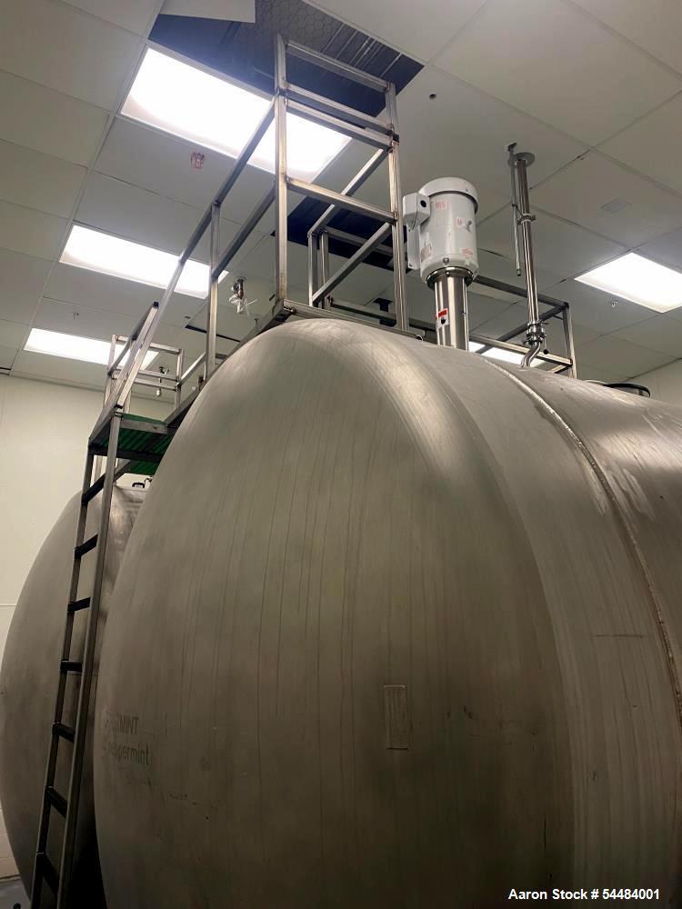 Used Trinity Industries 4,500 Gallon Stainless Steel Holding Tank | Admix Rotosolver High Shear Mixing System