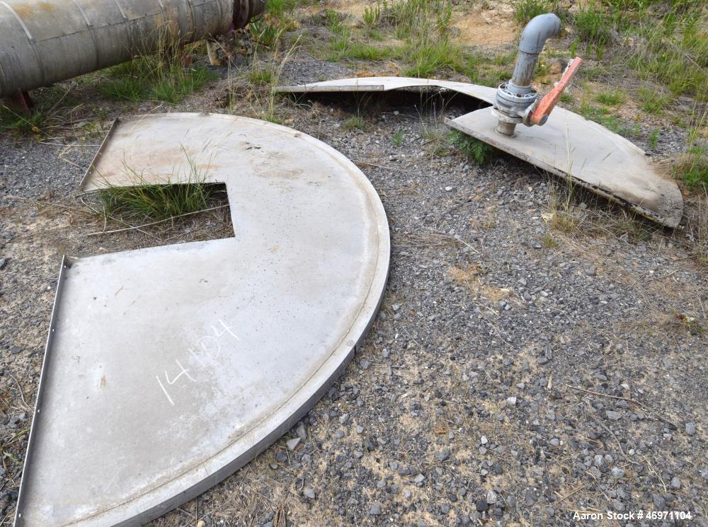 Used Troy Boiler Works API Standard 650 Tank, 3396 Gallon, 316 Stainless Steel, Vertical. Approximate 96” diameter x 96” straight side, open top with 2 piece cover, coned bottom. Internal rated maxim...