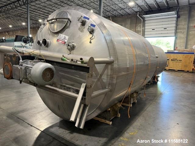 Used 4,500 Gallon T316L Stainless Steel Jacketed Mix Tank with Agitator – 15 HP Nord Drive