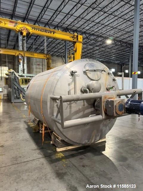 4,500 Gallon T316L Stainless Steel Jacketed Agitated Process Tank with Conical Bottom & Nord Drive