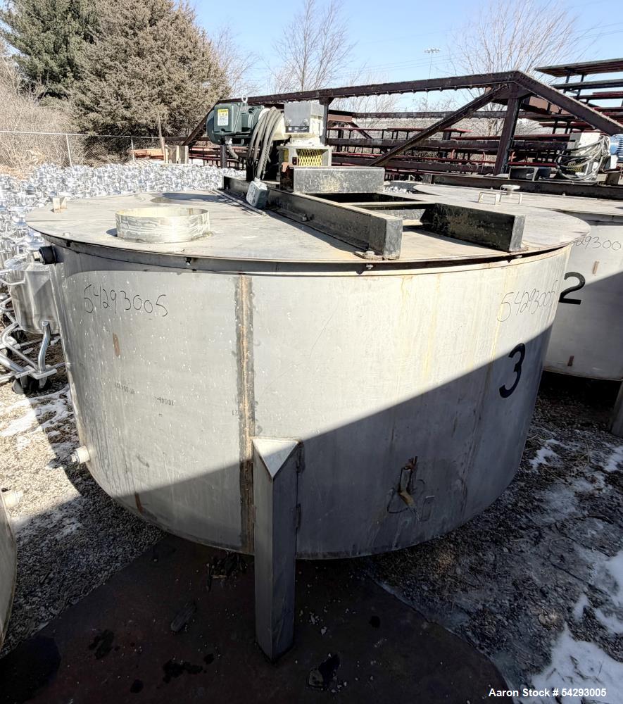 304 Stainless Steel 1,250 Gallon Batch Tank with Dual Turbine Agitator & Interna