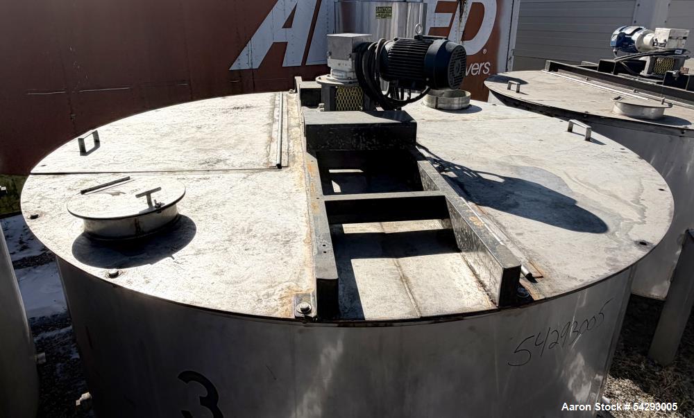 304 Stainless Steel 1,250 Gallon Batch Tank with Dual Turbine Agitator & Interna