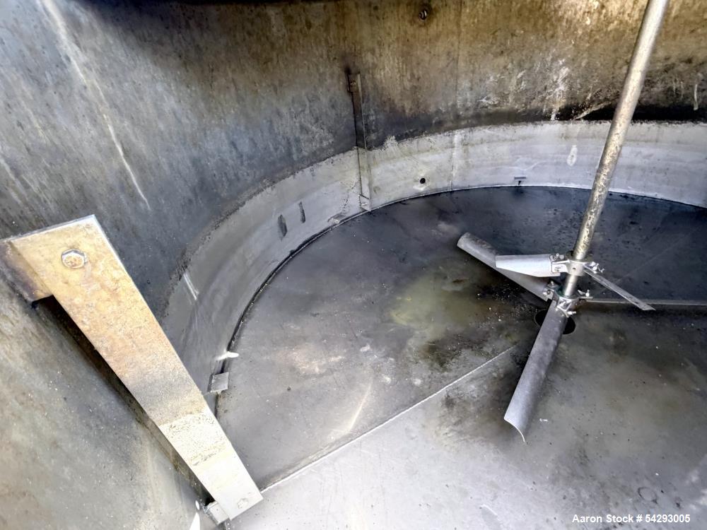 304 Stainless Steel 1,250 Gallon Batch Tank with Dual Turbine Agitator & Interna