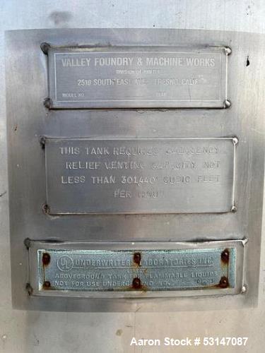 Stainless Steel 4,250 Gallon Storage Tank – Valley Foundry, UL Certified