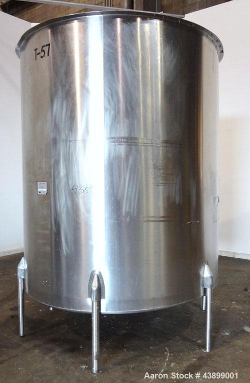 Used Viatec Chem-Tek Tank, 2007 Gallon, Model OVS, 316 Stainless Steel, Vertical. Approximate 80” diameter x 92” straight side. Open top with (2) 1/4 covers, and a bolt on middle section, sloped bott...