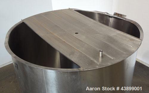 Used Viatec Chem-Tek Tank, 2007 Gallon, Model OVS, 316 Stainless Steel, Vertical. Approximate 80” diameter x 92” straight side. Open top with (2) 1/4 covers, and a bolt on middle section, sloped bott...