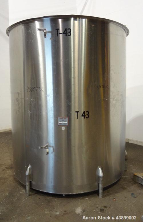 Used Viatec Chem-Tek Tank, 2007 Gallon, Model OVS, 316 Stainless Steel, Vertical. Approximate 80” diameter x 92” straight side. Open top with (2) 1/4 covers, and a bolt on middle section, sloped bott...