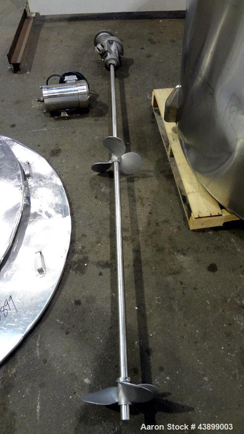 Used Viatec Chem-Tek Tank, 1000 Gallon, 304 Stainless Steel, Vertical. Approximately 62” diameter x 82” straight side. Open top with (2) 1/3 covers and a bolt on middle section, sloped bottom. Clamp-...