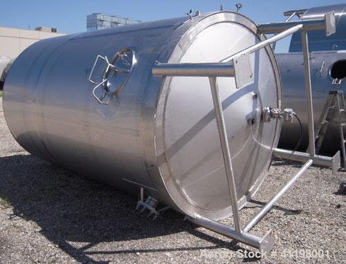 Used W.H.E Bio-Systems Inc. Tank, 4000 Gallon, 304 Stainless Steel, Vertical. 92" diameter x 140" straight side. Slight cone top, coned bottom. Internal spray ball. Side bottom entering Lightnin Agit...