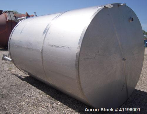 Used W.H.E Bio-Systems Inc. Tank, 4000 Gallon, 304 Stainless Steel, Vertical. 92" diameter x 140" straight side. Slight cone top, coned bottom. Internal spray ball. Side bottom entering Lightnin Agit...