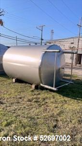 Used- Sprinkman Mix Tank, 3,000 Gallons, 304 Stainless Steel, Vertical. Approximate 90" diameter x 120" straight side, dishe...