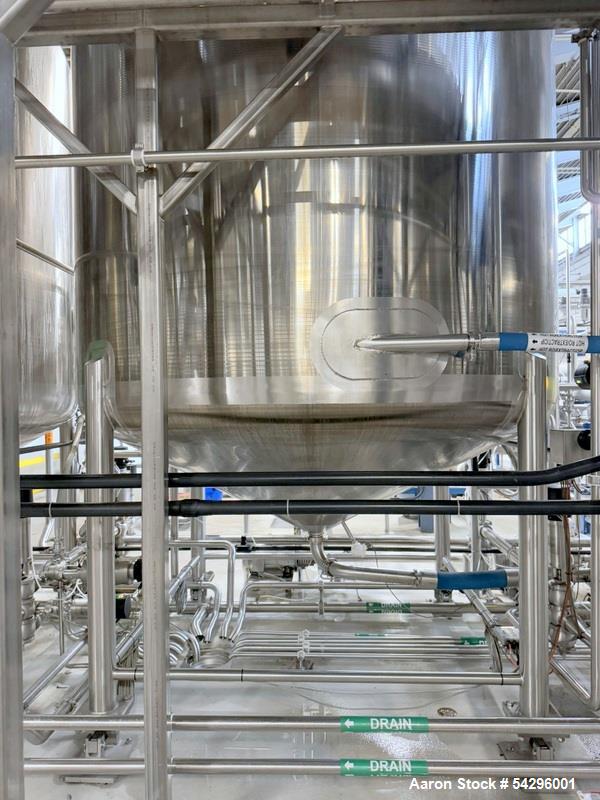 Used Sprinkman Agitated Pressure Tank,  Approximate 3,767 Gallon, Stainless Steel. Internal rated 45/FV psi at -20 to 350 degrees F. 304 stainless steel, vertical, slight dished top and cone bottom. ...