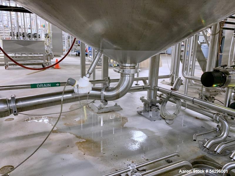 Used Sprinkman Agitated Pressure Tank,  Approximate 3,767 Gallon, Stainless Steel. Internal rated 45/FV psi at -20 to 350 degrees F. 304 stainless steel, vertical, slight dished top and cone bottom. ...