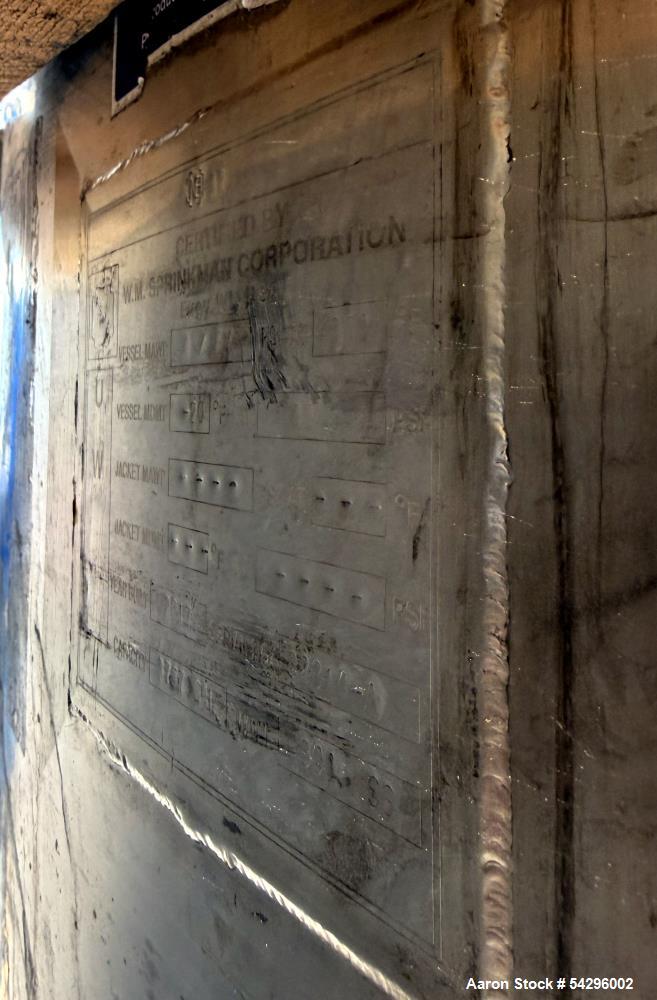 Sprinkman 3,767 Gallon 304 Stainless Steel Pressure Mixing Tank with Agitator