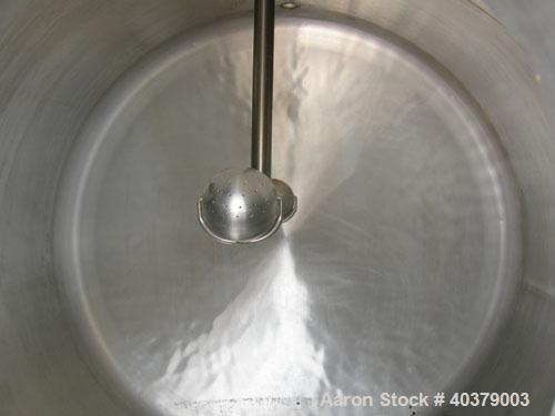 Used Walker Stainless Pressurized Sterilizer Tank, 1000 Gallon, 304 Stainless Steel, Horizontal. Jacketed and insulated. 66" Diameter x 64" straight side, dished heads. 50 Square feet of jacket rated...