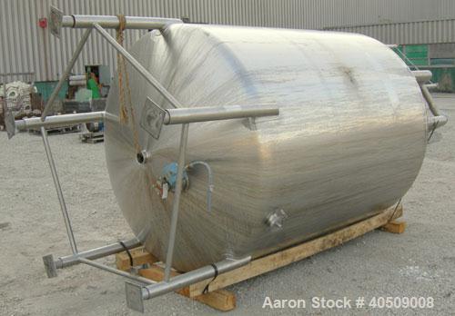 Used Walker Tank, 1000 Gallon, 316 Stainless Steel, Vertical. 66" diameter x 72" straight side, dished top and bottom. Internal rated to 250 deg F. (2) spray balls. Fixed stainless steel agitator bri...