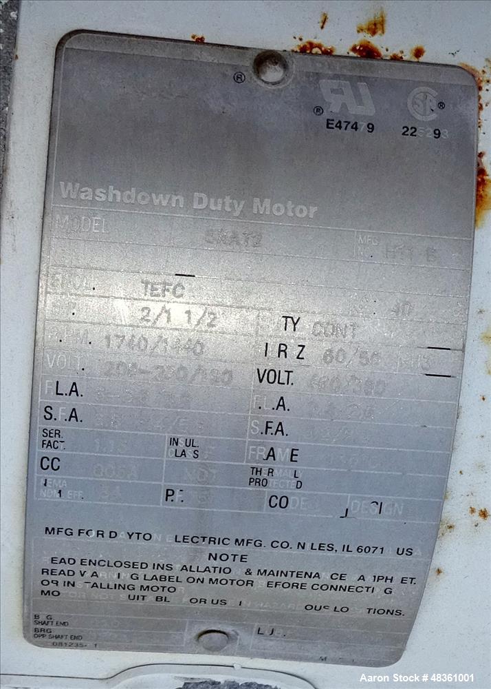 Used Walker Stainless Equipment Co. Mix Tank, Model PZ-B, 1,000 Gallon, 304 Sta