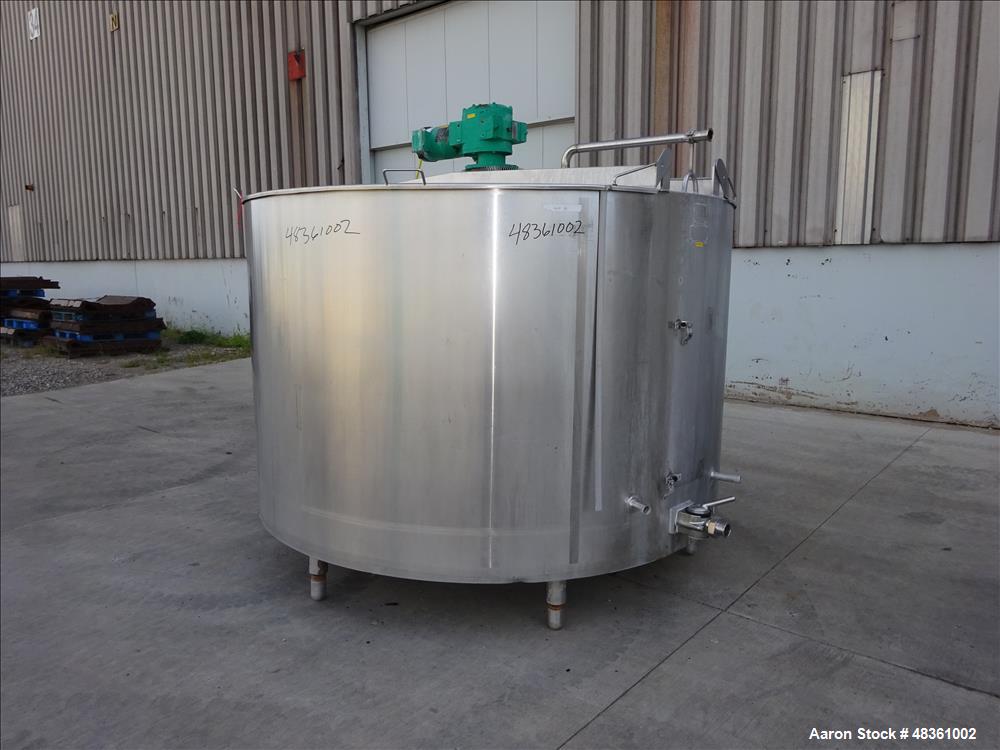 Used Walker Stainless Mix Tank, Model PZ-B, 1,000 Gallon, 304 Stainless Steel,