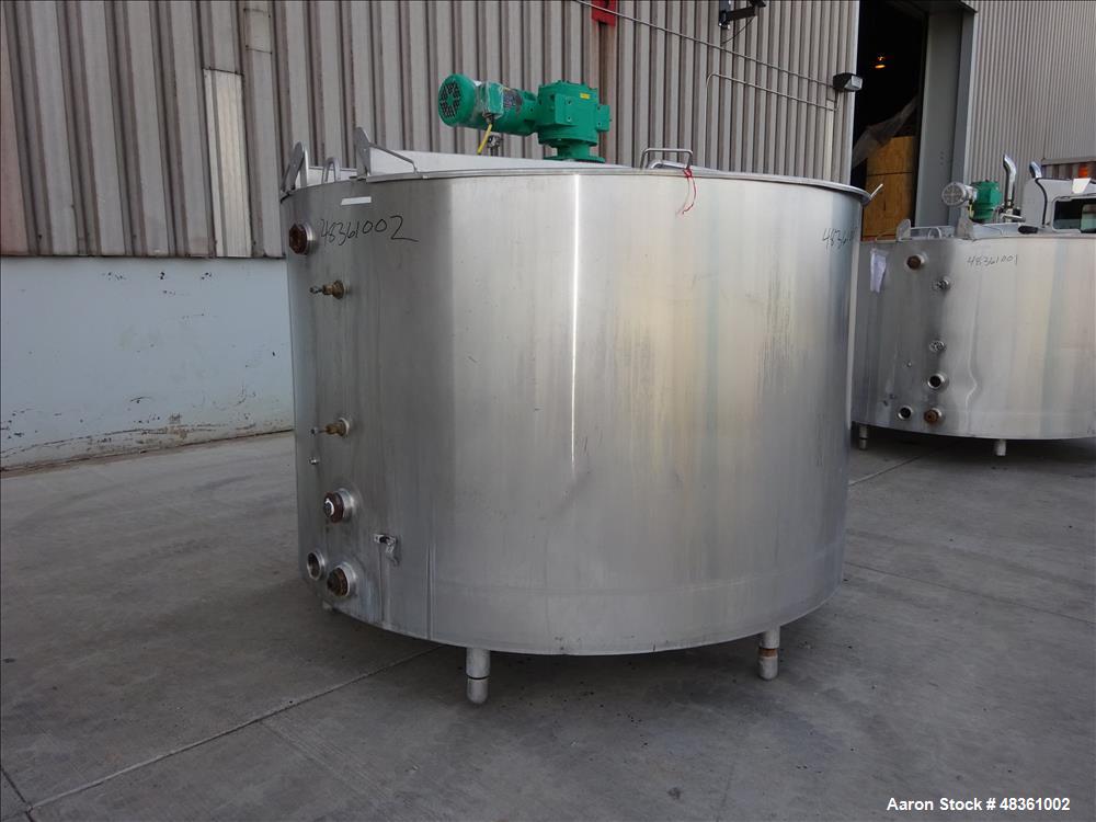 Used Walker Stainless Mix Tank, Model PZ-B, 1,000 Gallon, 304 Stainless Steel,
