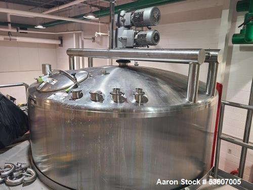 4,000 Gallon 316L Stainless Steel Process Tank – Jacketed, Agitated, CIP Ready