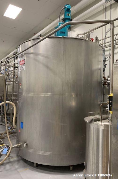 Used 2500 Gallon Walker Jacketed Stainless Steel Mix Tank