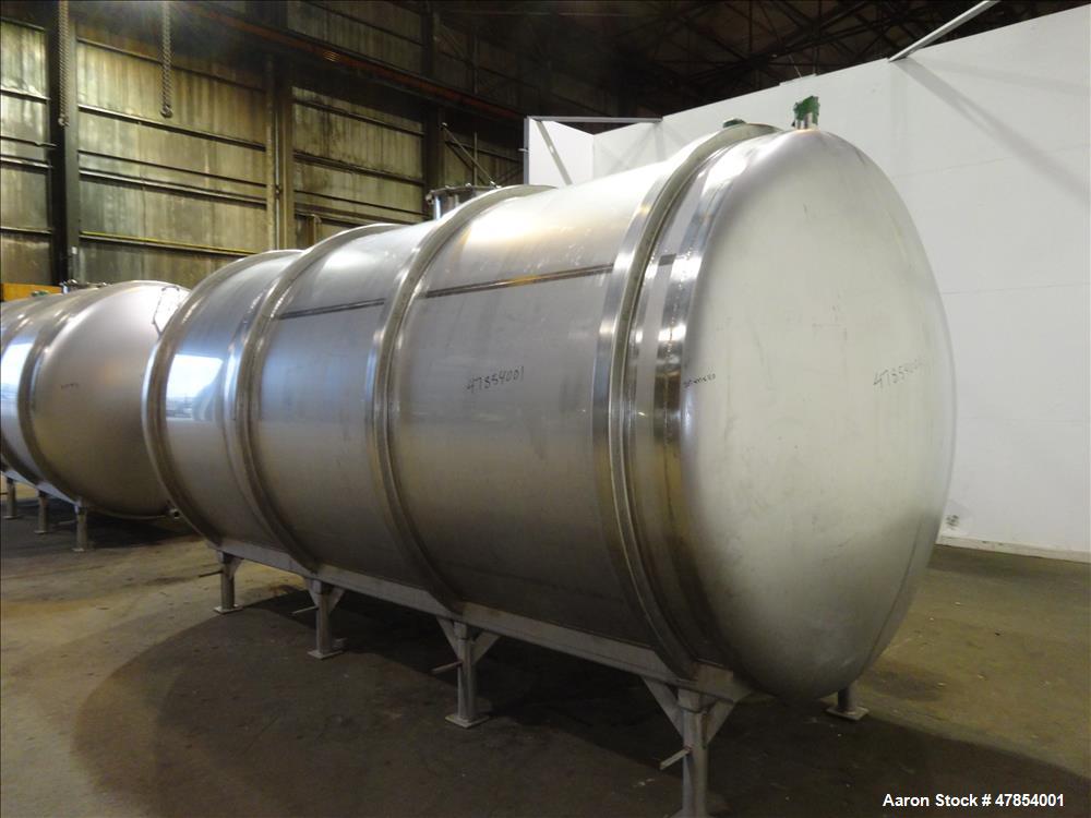 Used Walker Tank, Model SSHHT, 4,500 Gallon, 304 Stainless steel. Horizontal