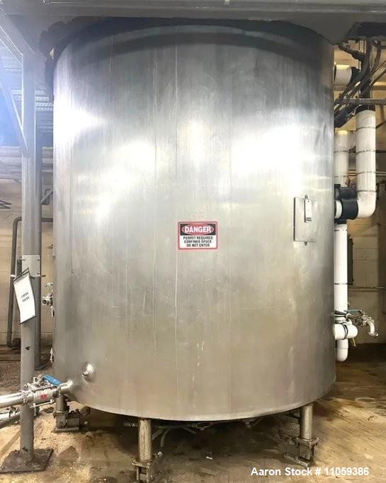 Used Walker Vertical Jacketed Mix Tank – 2,500 Gallon Stainless Steel