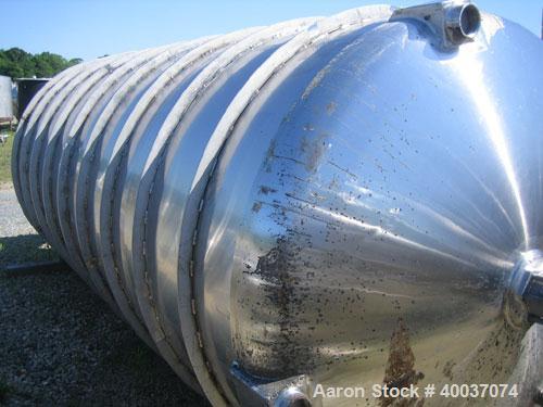 Used Walker Stainless Pressure Tank, 3000 Gallon, 316 Stainless Steel, Vertical. Approximate 72'' diameter x 166'' straight side, dished top and bottom. Internal rated 35/fv psi at 325 deg F. Foote a...