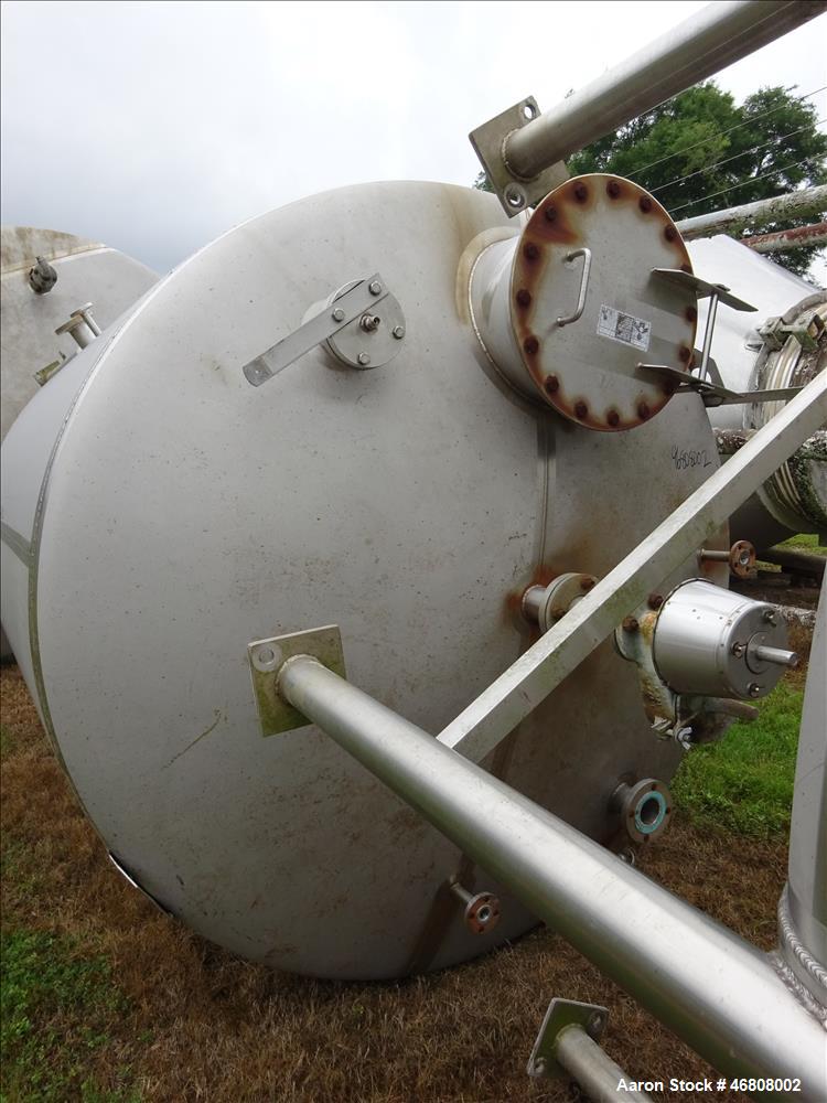 Used Walker 2500 Gallon Tank, 304L Stainless Steel, Vertical.