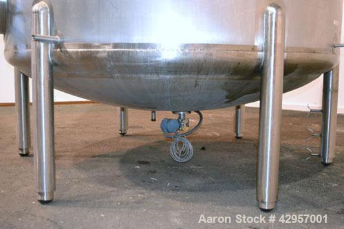 Used Cherry-Burrell Storage Tank, 4500 Gallon, Model CVD, 316L Stainless Steel, Vertical. 96" Diameter x 135" straight side, dished top and bottom. Bottom head is dimpled jacketed for water circulati...