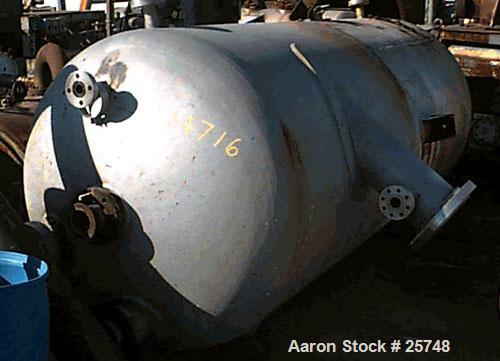 Used Wyatt Pressure Tank, 1590 Gallon, 304L Stainless Steel, Vertical. 60" diameter x 123" straight side, dished top and bottom. Internal rated 400 psi at 212 deg F. Openings: top (3) 4", 1-1/2"; bot...